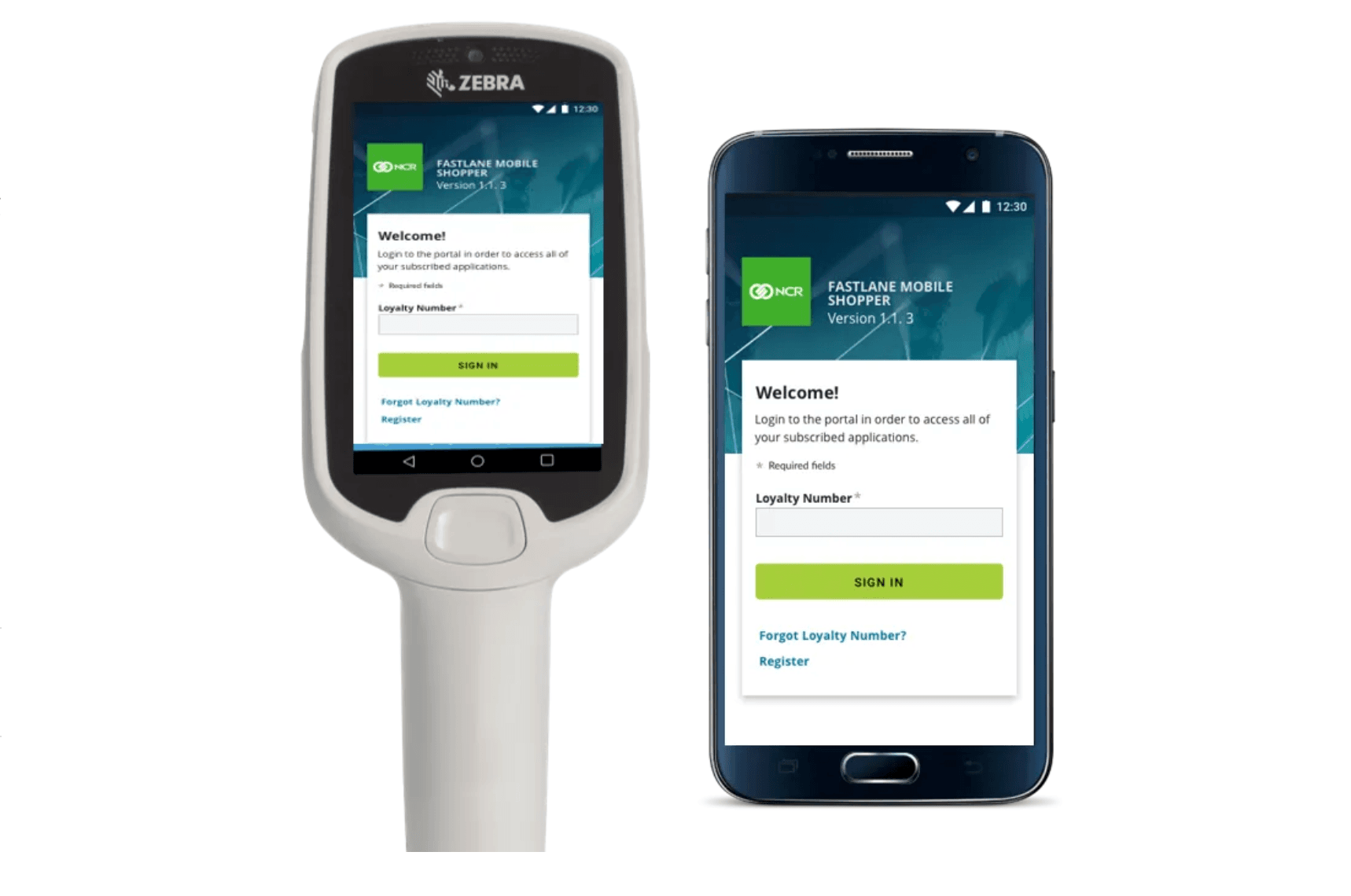 Fastlane Mobile Shopper application screens